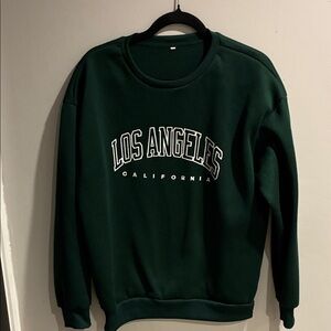 Los Angeles California Men's Crewneck Sweater - Forest Green